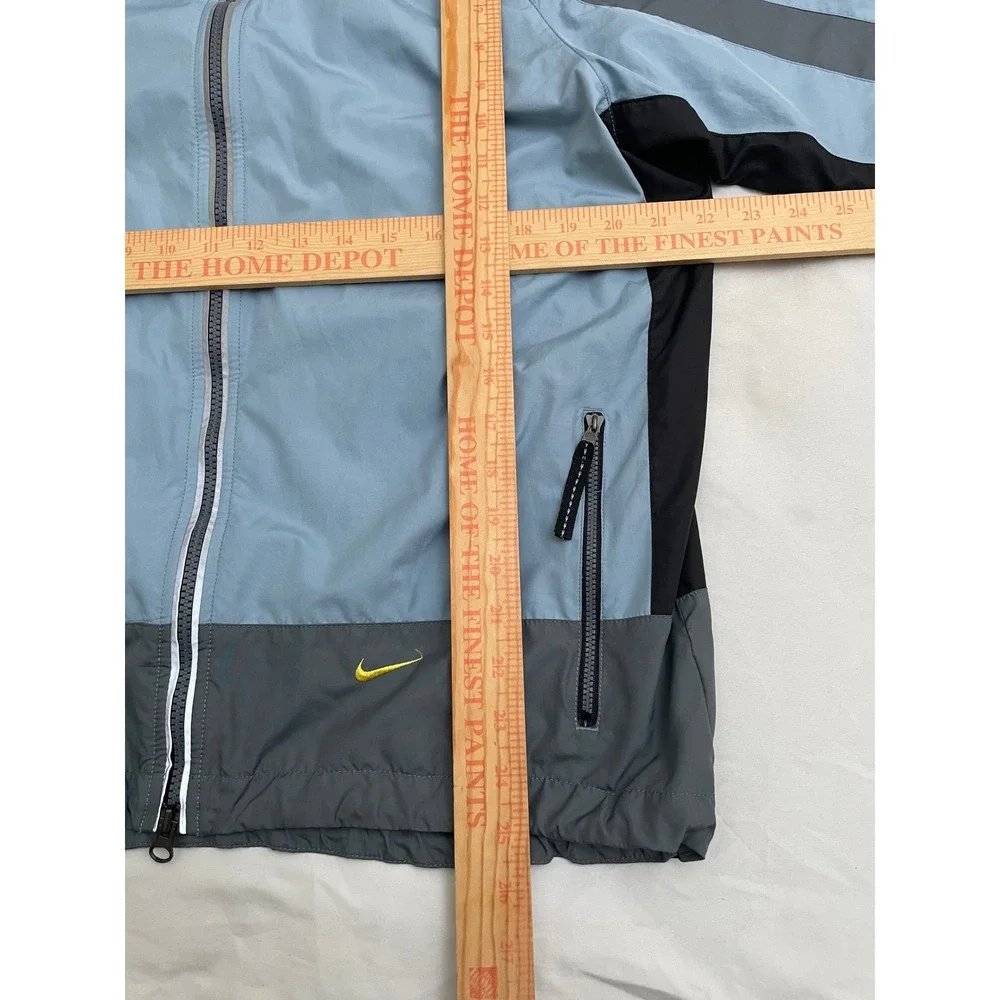 Y2K Nike Running Full Zip Track Jacket Men's Large Blue Colorblock Vintage